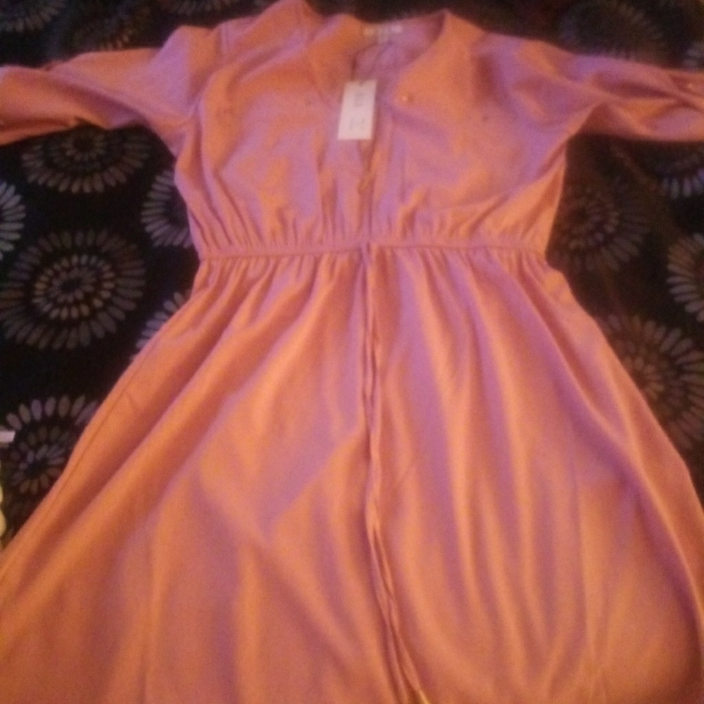 Rose pink shirt dress